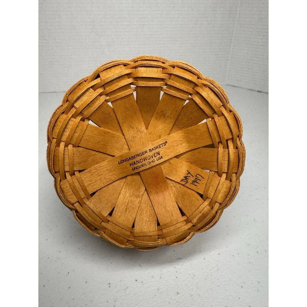 Vintage Longaberger 1997 Inaugural Basket, Round With Stationary Handle